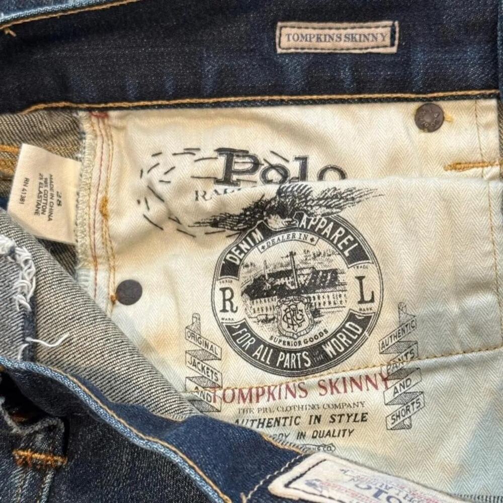 Ralph Lauren Tompkins Skinny Patchwork Denim Jeans (sz 28) - Picture 5 of 7